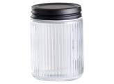Voorraadpot glas met zwart schroefdeksel 0.3 L