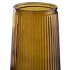 Vaas glas ribbel H 30 cm bruin / amber / roestbruin
