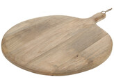 Snij -en serveerplank hout rond met steel D46 cm