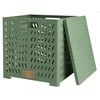 Vouwbare storagebox met deksel 30x28x30 cm donkergroen