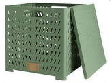 Vouwbare storagebox met deksel 30x28x30 cm donkergroen